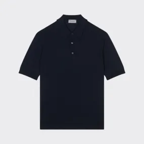 John Smedley : Polo Manches Courtes Coton : Marine